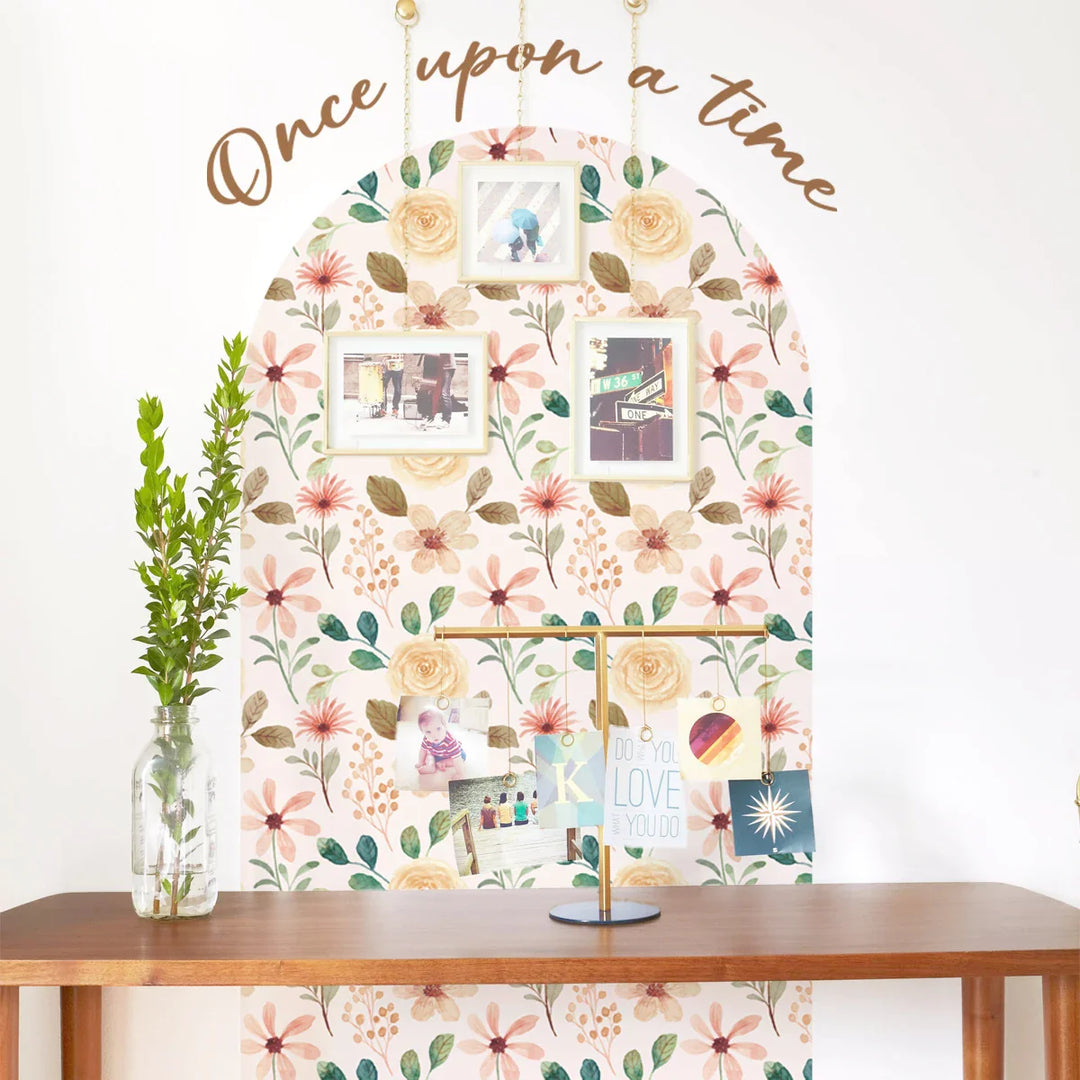 Once Upon A Time Boho Rose Floral Wall Mural Decal