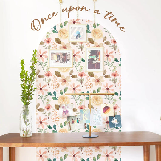 Once Upon A Time Boho Rose Floral Wall Mural Decal