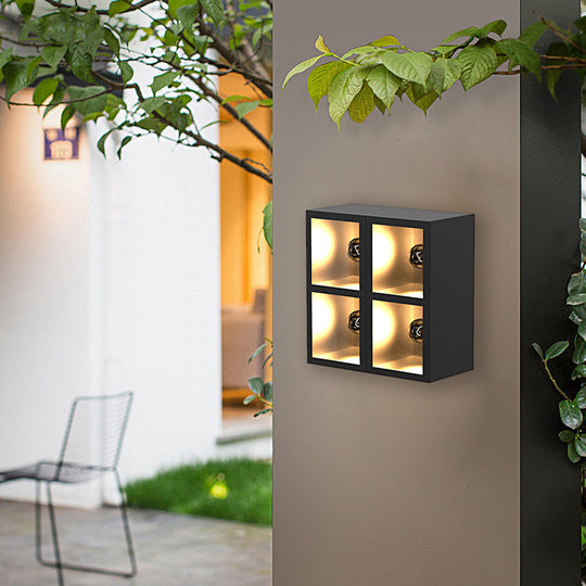 Waterproof Creative Square Combination Wall Lamp with Flowerpot