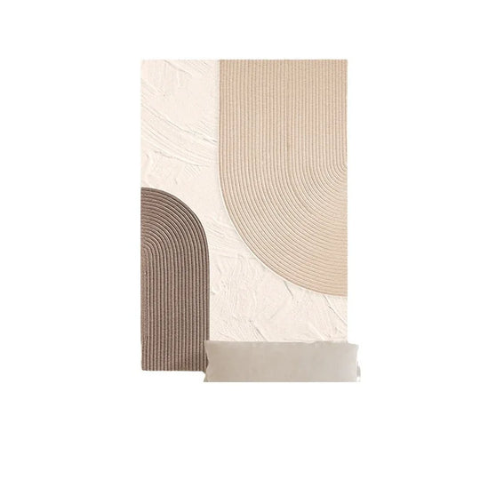 Pastel Beige Abstract Minimalist Geometric Canvas Wall Art Unframed