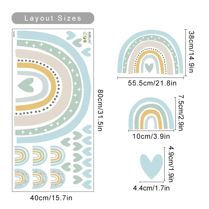 Pastel Pink Heart Wall Stickers