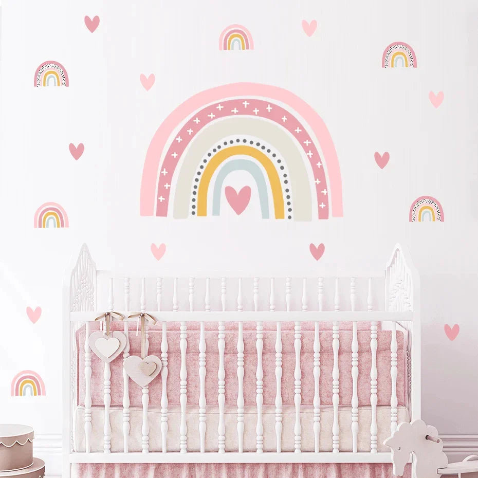 Pastel Pink Heart Wall Stickers
