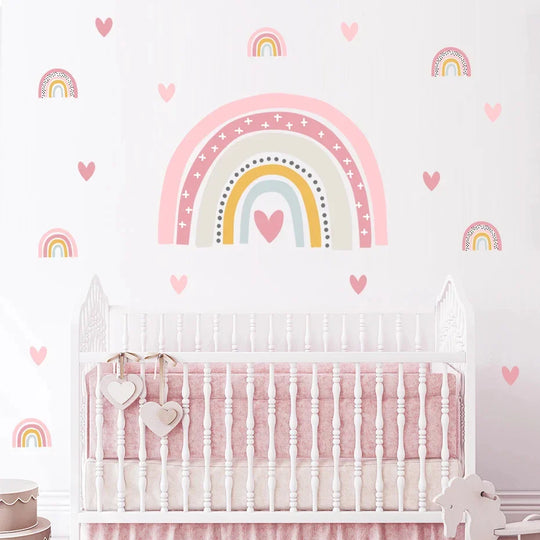 Pastel Pink Heart Wall Stickers
