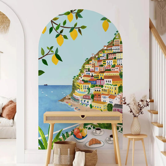 Positano Lemon Grove Archway Wall Mural For Home Decor