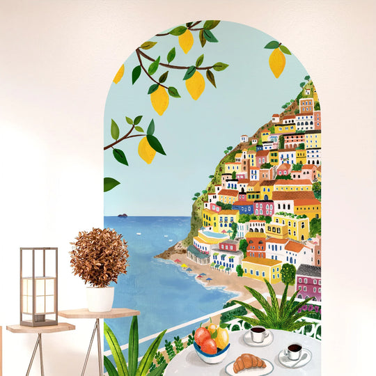 Positano Lemon Grove Archway Wall Mural For Home Decor