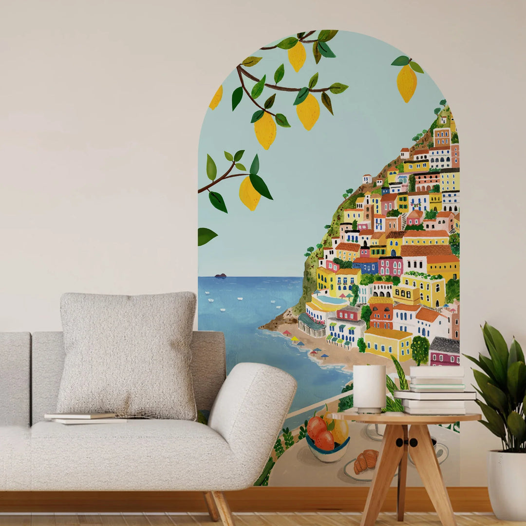 Positano Lemon Grove Archway Wall Mural For Home Decor