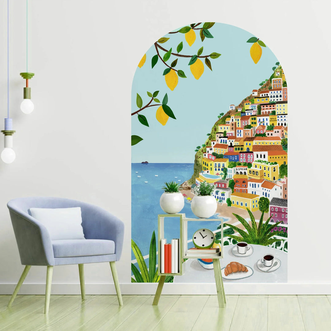 Positano Lemon Grove Archway Wall Mural For Home Decor