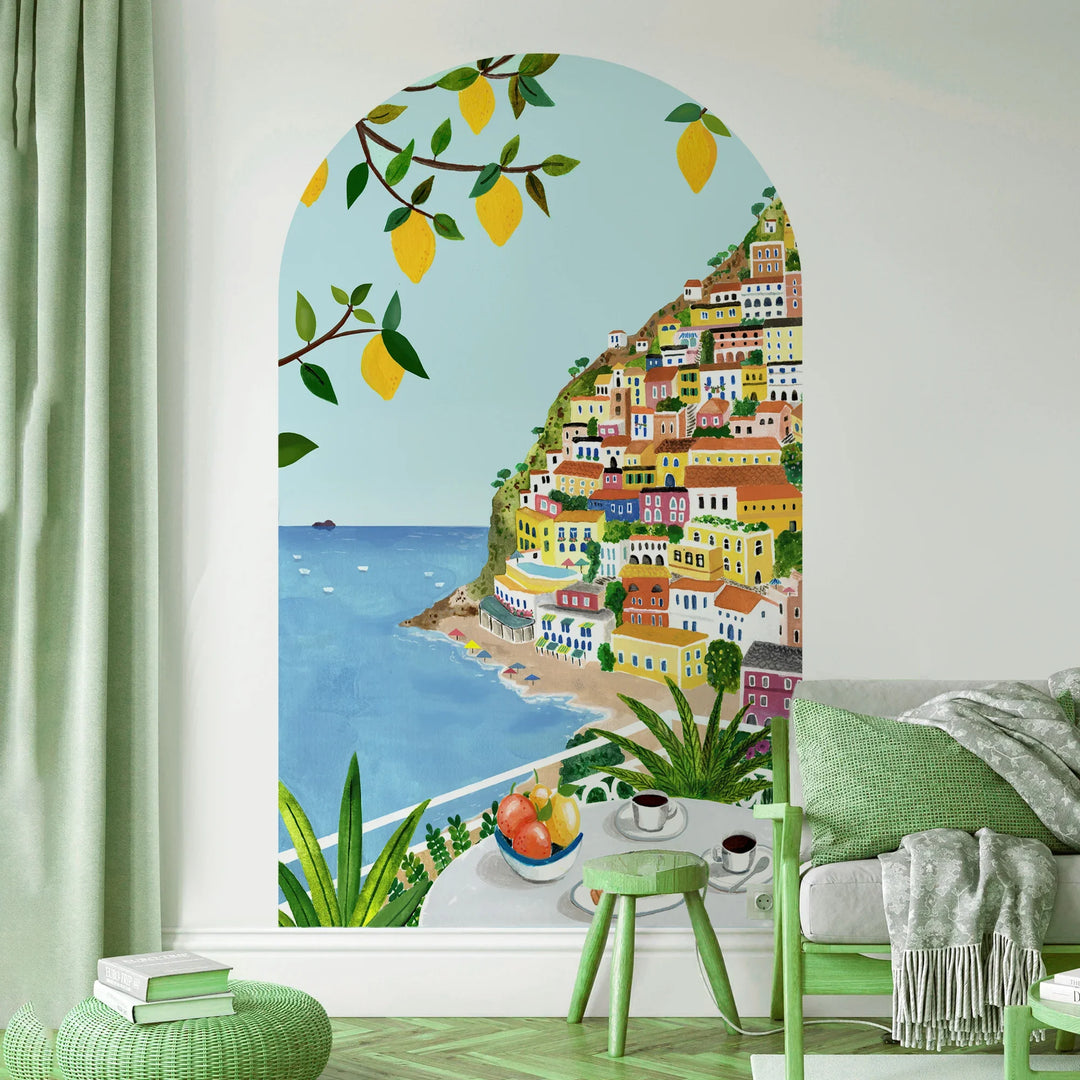 Positano Lemon Grove Archway Wall Mural For Home Decor