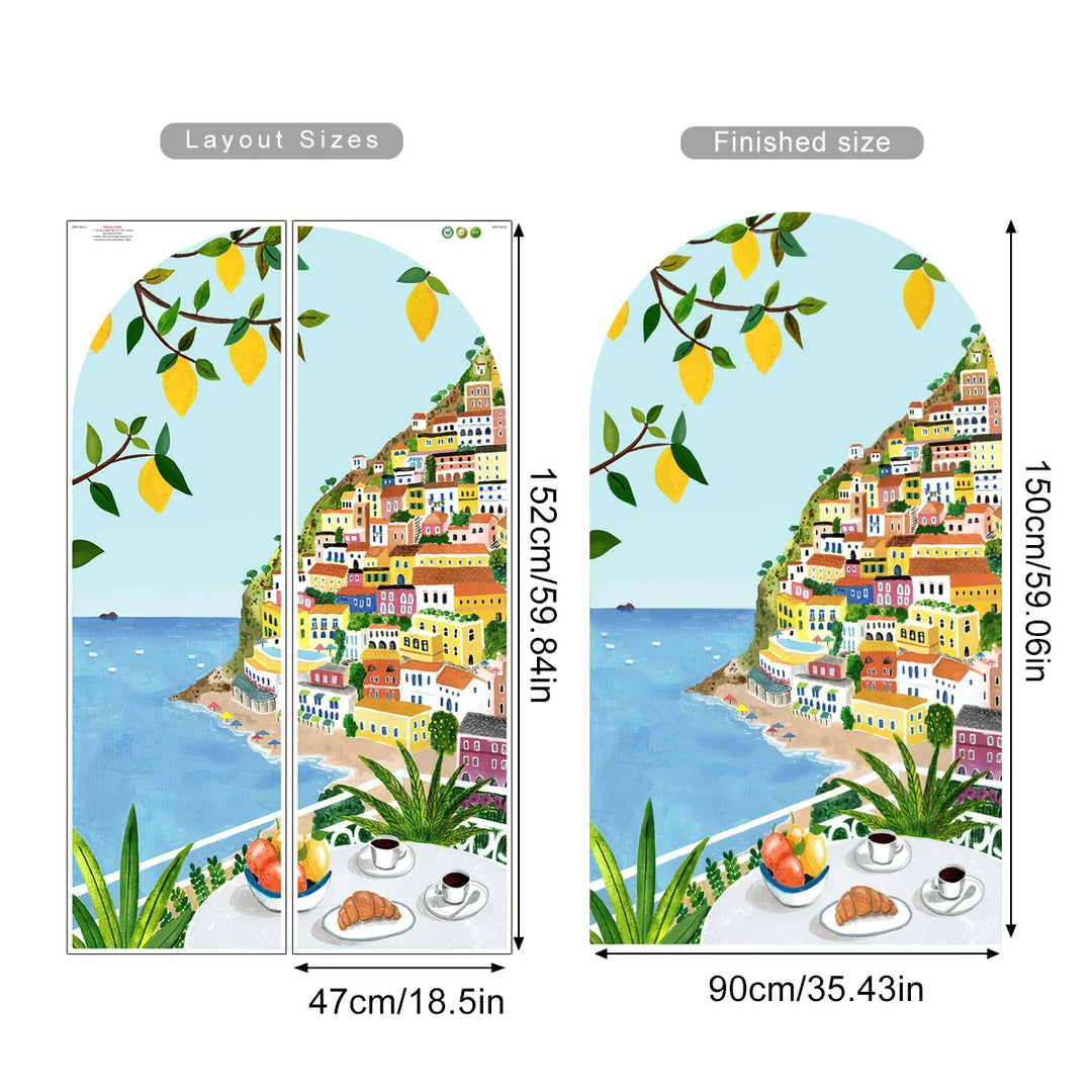 Positano Lemon Grove Archway Wall Mural For Home Decor