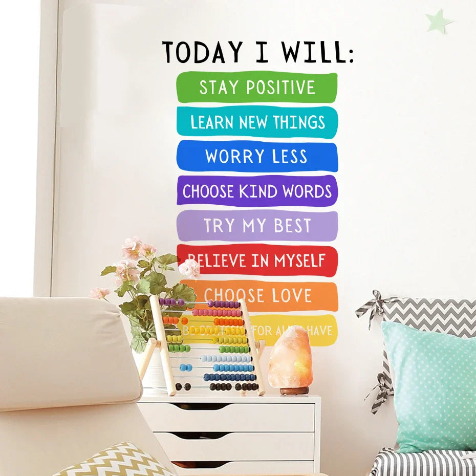 Positive Inspirational Affirmations Watercolor Wall Decal