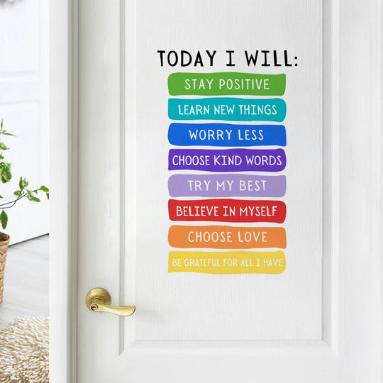 Positive Inspirational Affirmations Watercolor Wall Decal