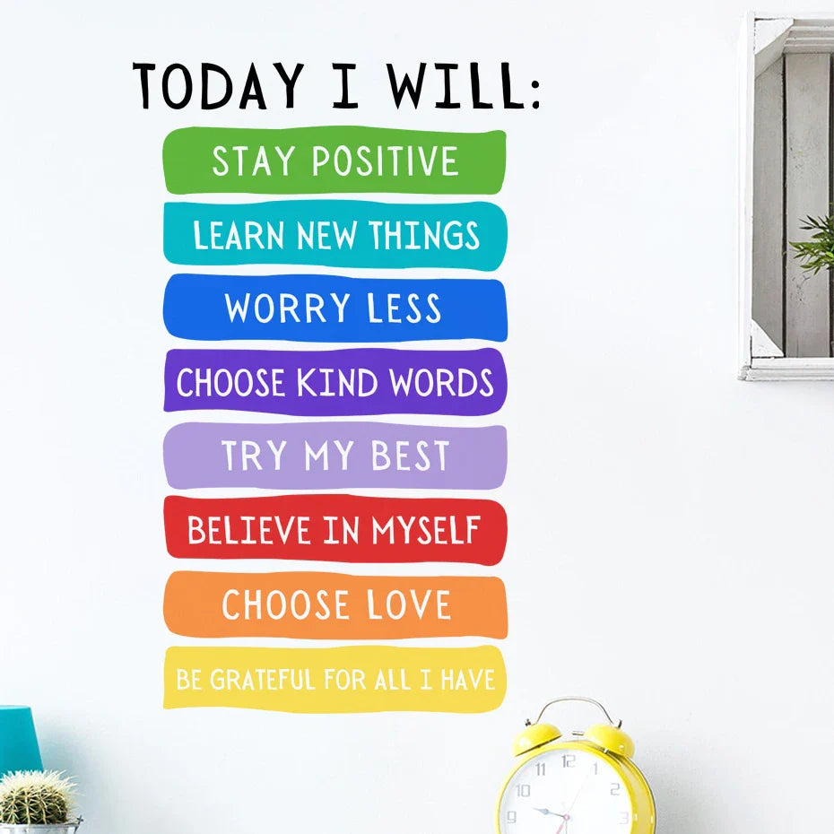 Positive Inspirational Affirmations Watercolor Wall Decal