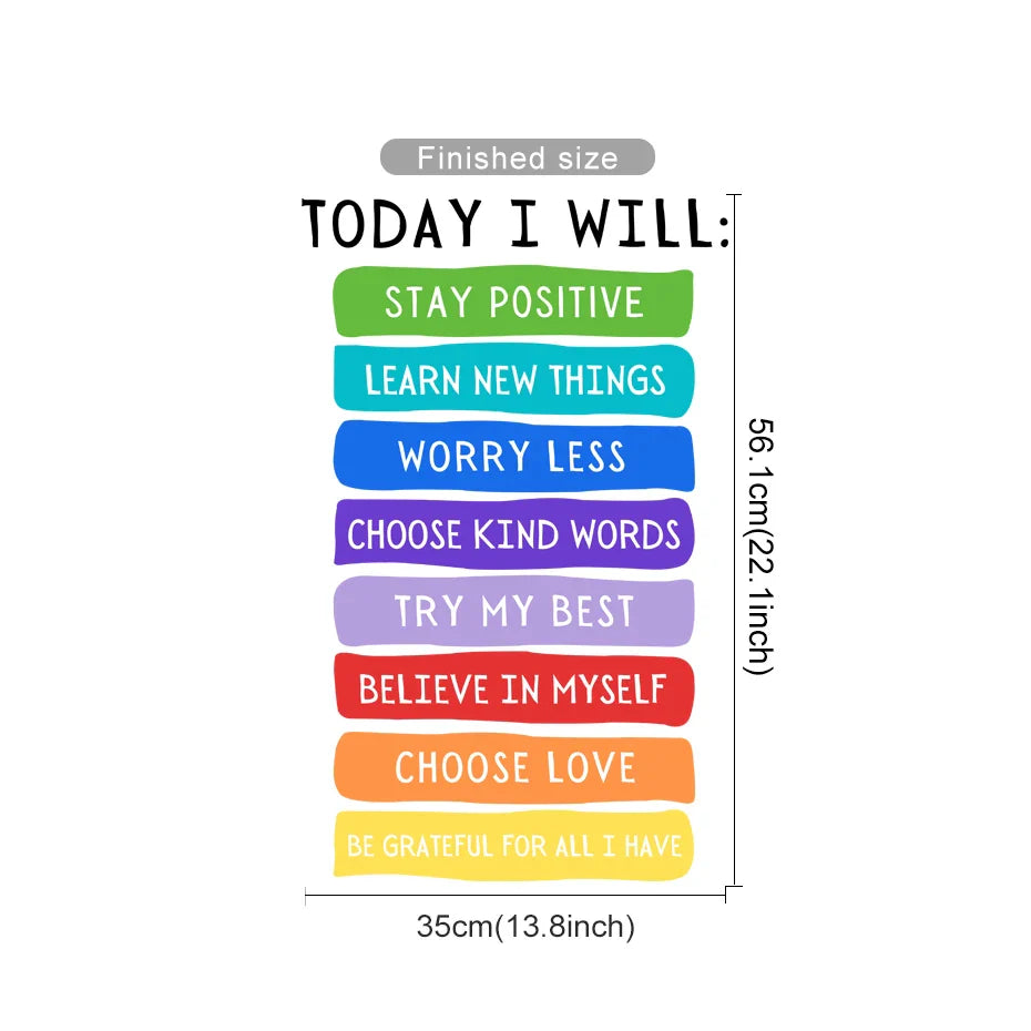 Positive Inspirational Affirmations Watercolor Wall Decal