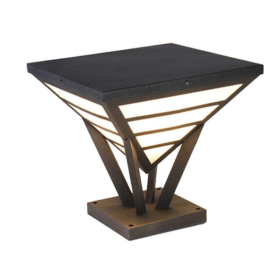 Geometric Aluminum Waterproof LED Modern Outdoor Post Lamp