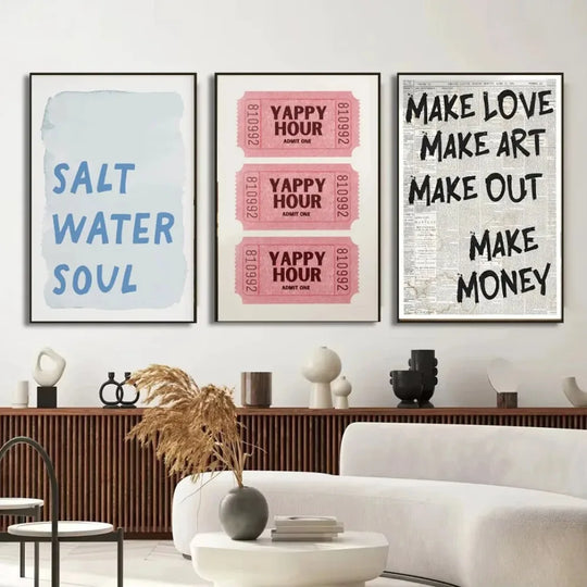 Modern Living Quotes Typographic Canvas Wall Art