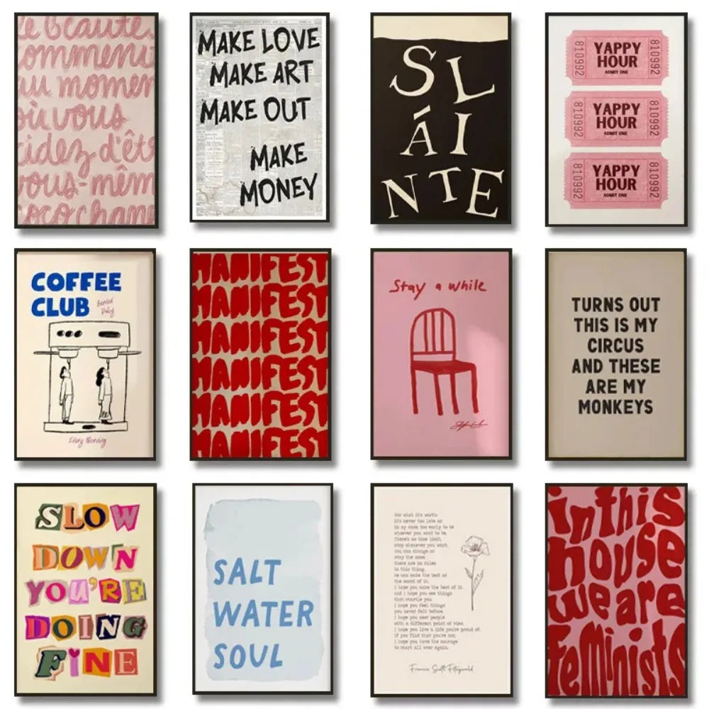 Modern Living Quotes Typographic Canvas Wall Art