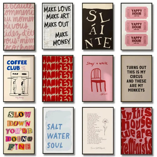 Modern Living Quotes Typographic Canvas Wall Art