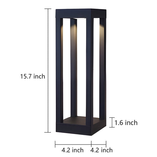 Black Aluminum Garden LED 7W 4-Beam Landscape Bollard Lights