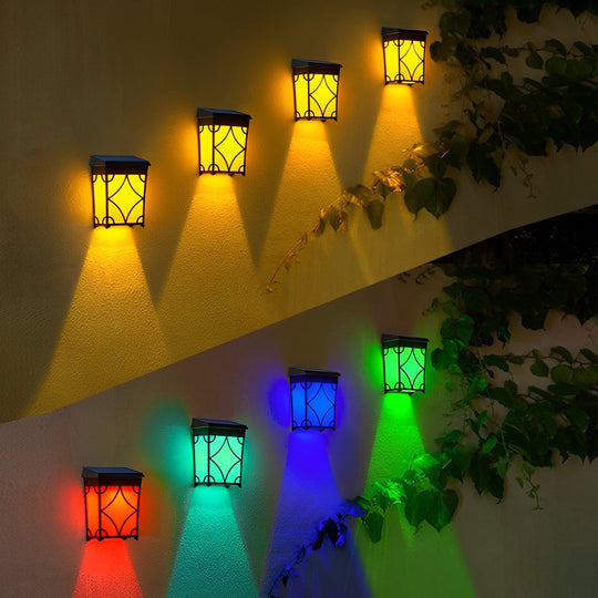 Solar LED RGB Motion Sensor Outdoor Waterproof Wall Lights
