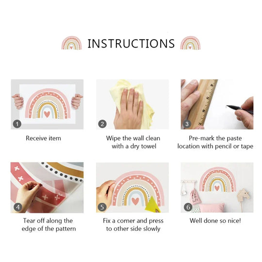 Rainbow Bear And Star Wall Decals For Kids Room Decor