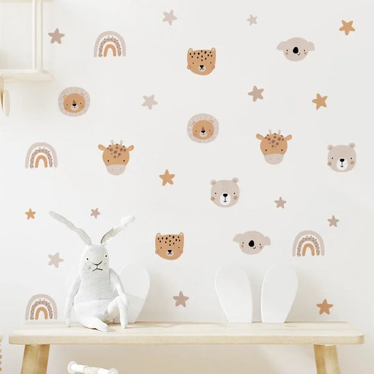 Rainbow Bear And Star Wall Decals For Kids Room Decor