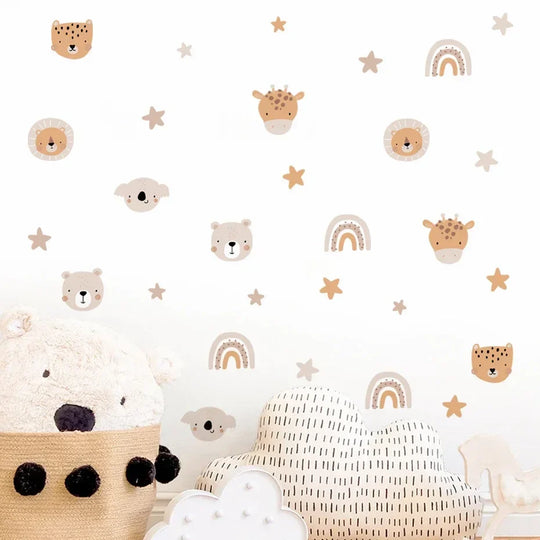 Rainbow Bear And Star Wall Decals For Kids Room Decor