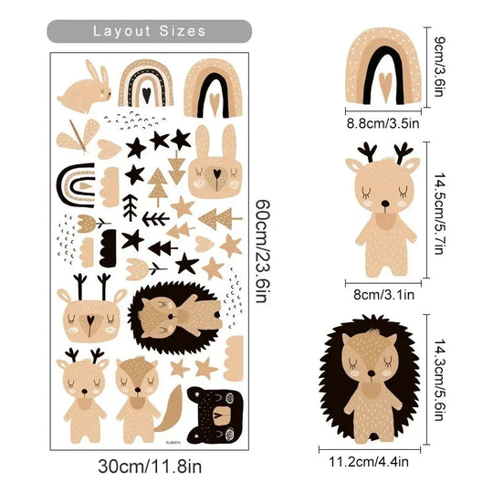 Rainbow Bear And Star Wall Decals For Kids Room Decor