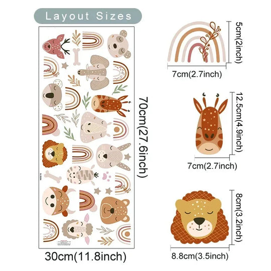 Rainbow Bear And Star Wall Decals For Kids Room Decor