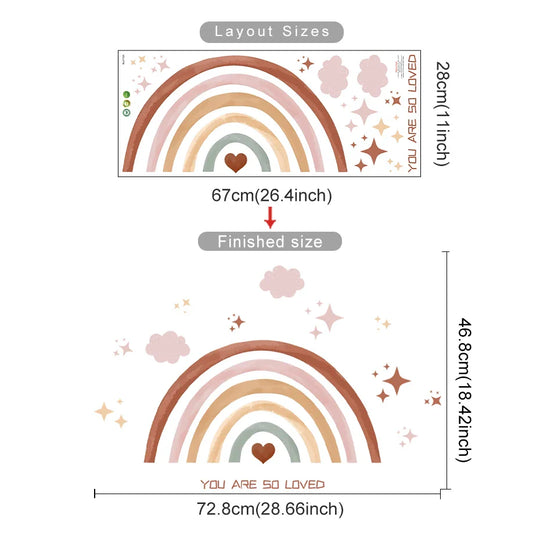 Rainbow Clouds And Stars Loving Quote Wall Decals For Nursery