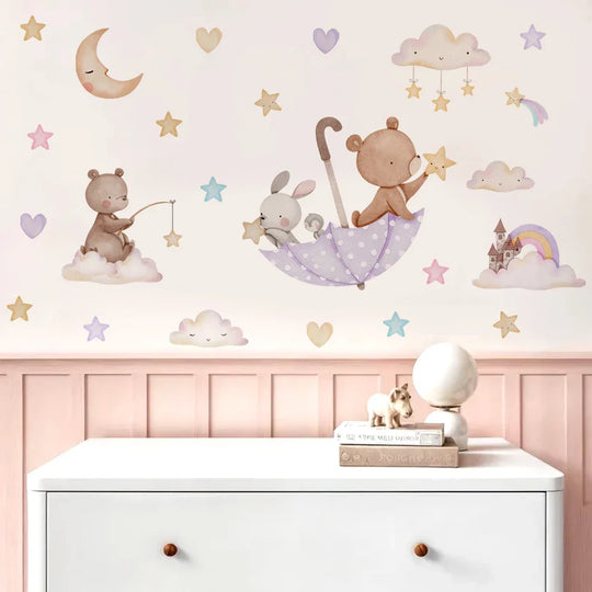 Rainbow Friends Cartoon Animal Wall Decals For Kids Room