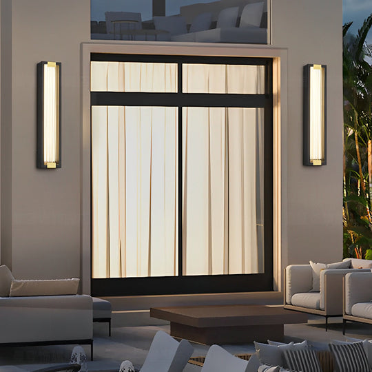 Rectangular LED Waterproof Black Porch Light Modern Outdoor Wall Sconce
