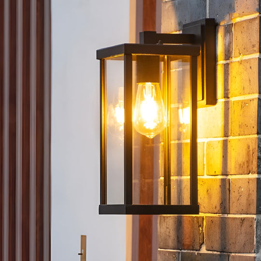 Rectangular Glass LED Outdoor Waterproof Wall Lamp