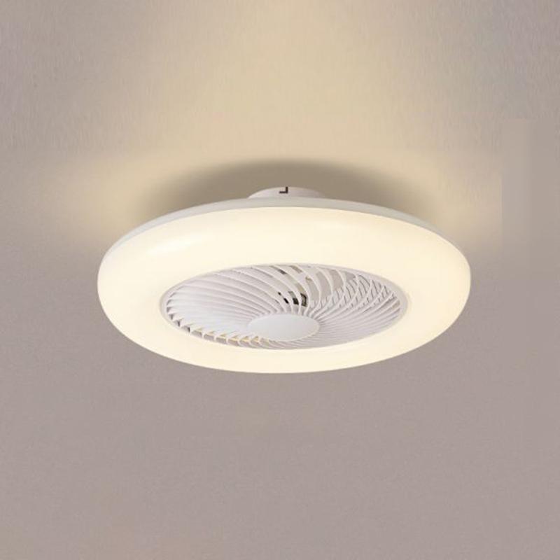 Modern Round Flush Mount Bladeless Ceiling Fan with LED Lights