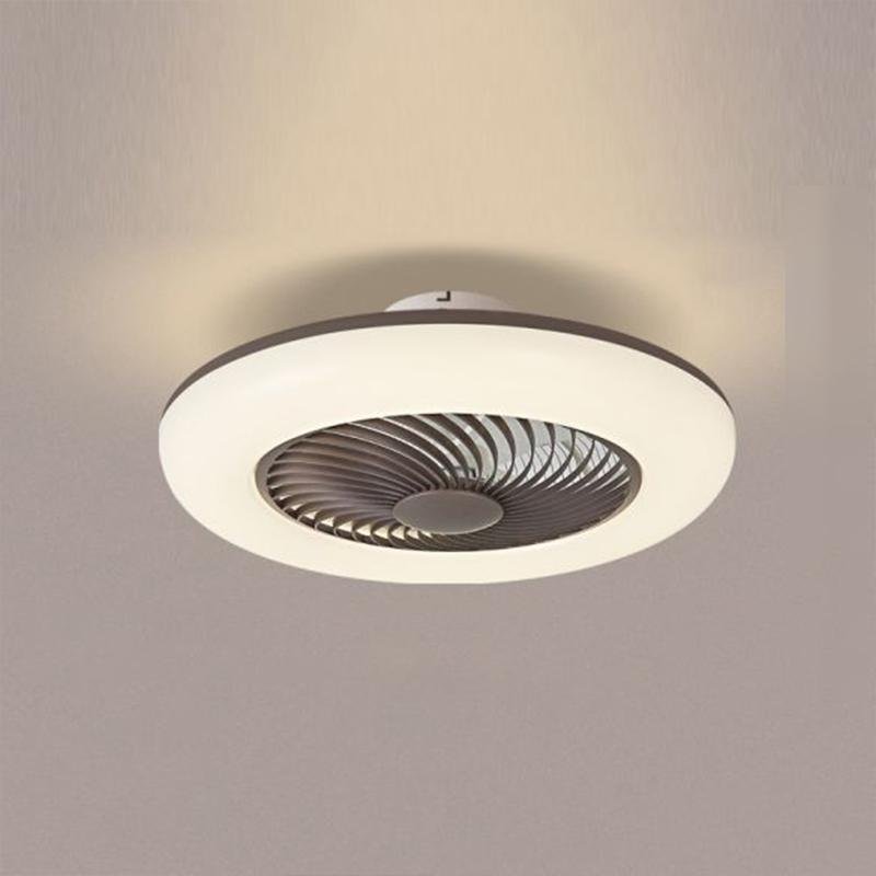 Modern Round Flush Mount Bladeless Ceiling Fan with LED Lights