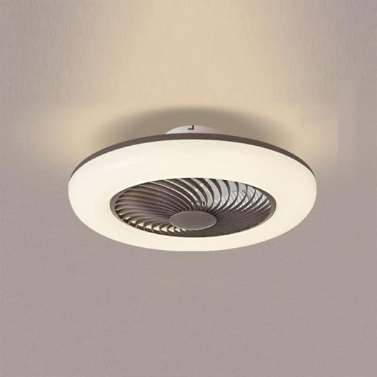 Modern Round Flush Mount Bladeless Ceiling Fan with LED Lights