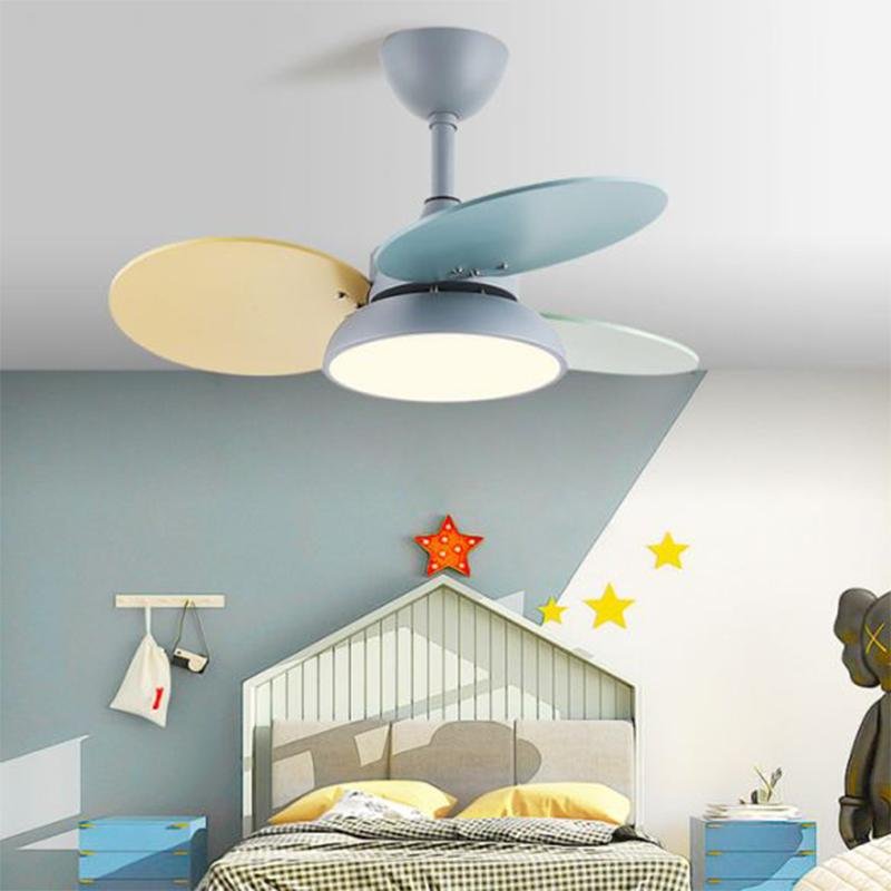 Modern Colorful Kids Pendant Ceiling Fan with Light