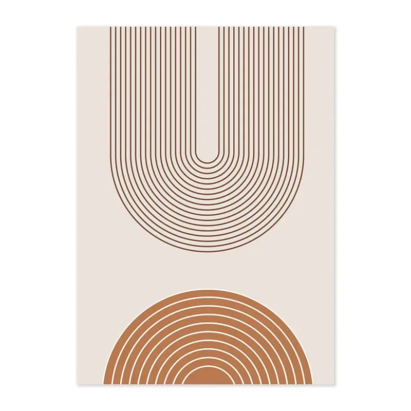 Rustic Neutral Abstract Minimalist Canvas Wall Art