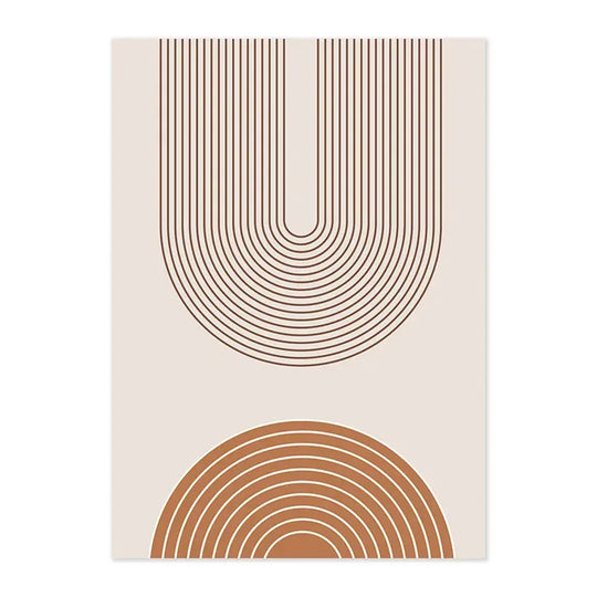 Rustic Neutral Abstract Minimalist Canvas Wall Art