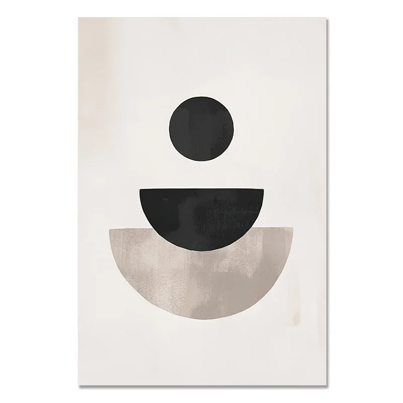 Rustic Neutral Abstract Minimalist Canvas Wall Art