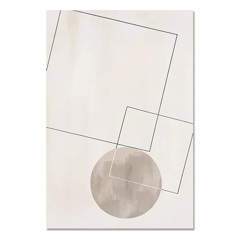 Rustic Neutral Abstract Minimalist Canvas Wall Art