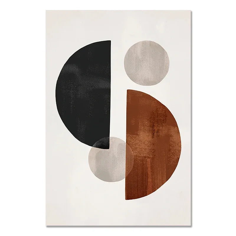 Rustic Neutral Abstract Minimalist Canvas Wall Art