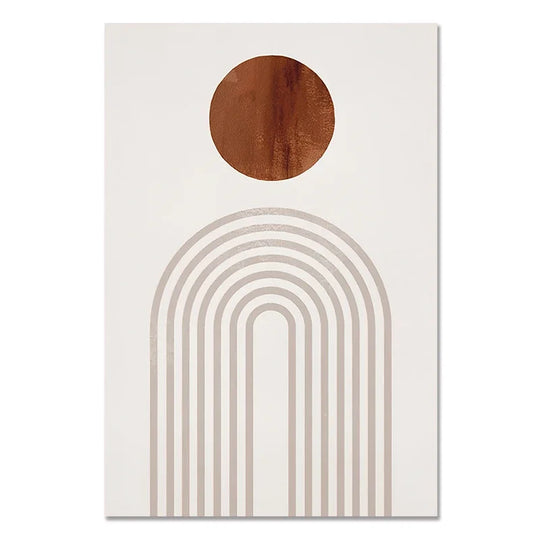 Rustic Neutral Abstract Minimalist Canvas Wall Art