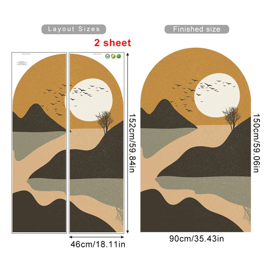 Rustic River Sunset Archway Wall Mural For Living Spaces