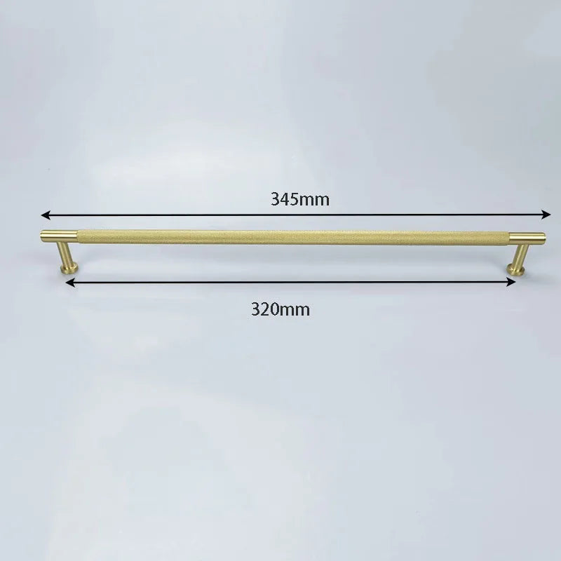 Knurled Brass Wardrobe Handles – Modern Pull Bars for Cabinets and Drawers