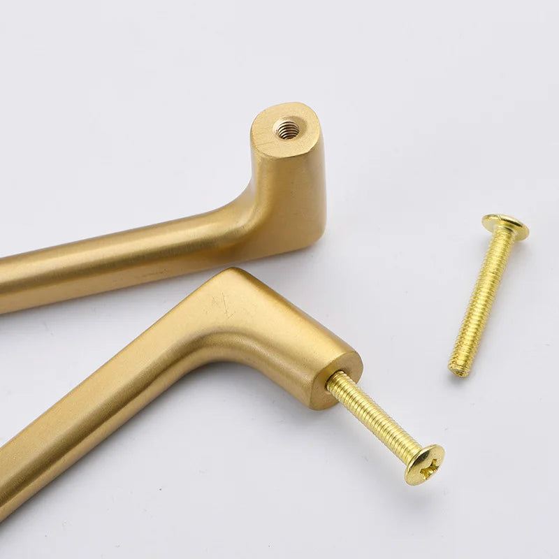 Solid Brass Wardrobe Handles – Modern Bar Pulls for Cabinets and Furniture (106–332mm)
