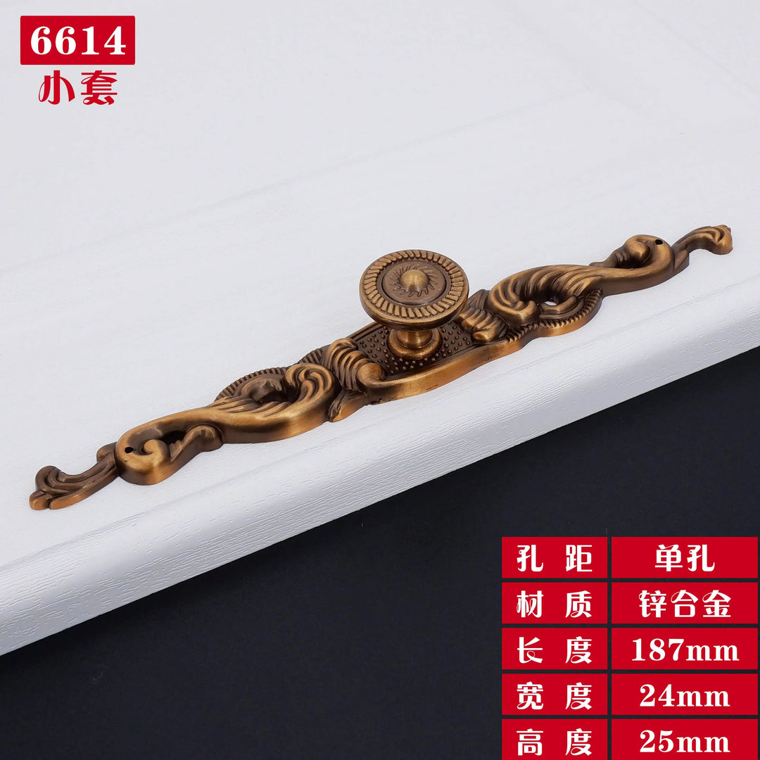 Antique Yellow Bronze Cabinet Handles – Brushed Vintage Drawer Pulls