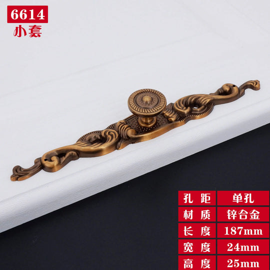 Antique Yellow Bronze Cabinet Handles – Brushed Vintage Drawer Pulls