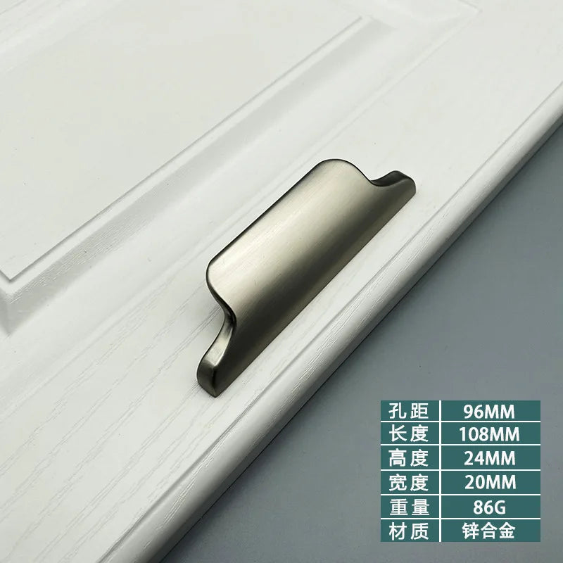 Luxury Zinc Alloy Curved Cabinet Handles – Modern Drawer Pulls