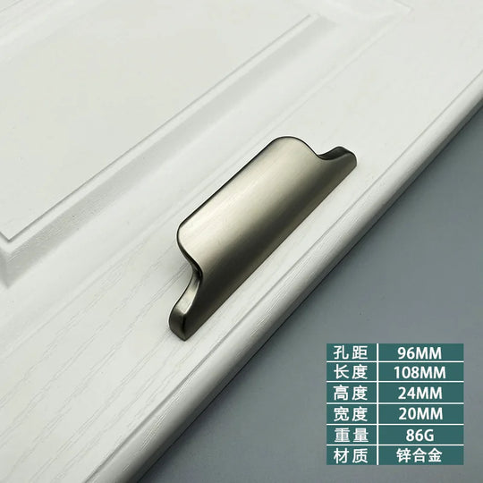 Luxury Zinc Alloy Curved Cabinet Handles – Modern Drawer Pulls