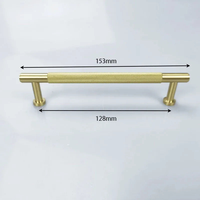 Knurled Brass Wardrobe Handles – Modern Pull Bars for Cabinets and Drawers